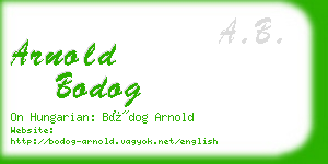 arnold bodog business card